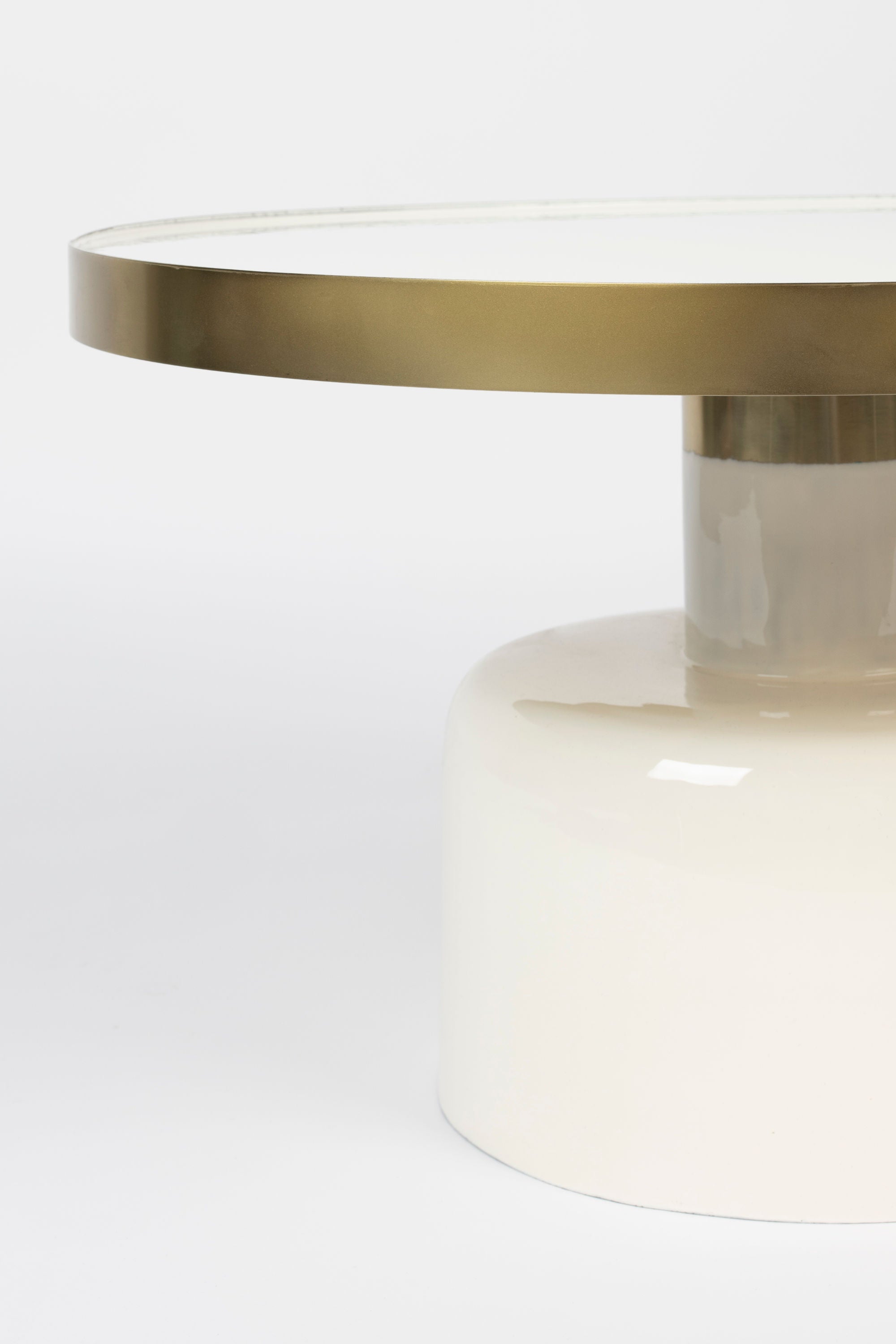 Zuiver Glam Gloss White & Gold Round Coffee Table